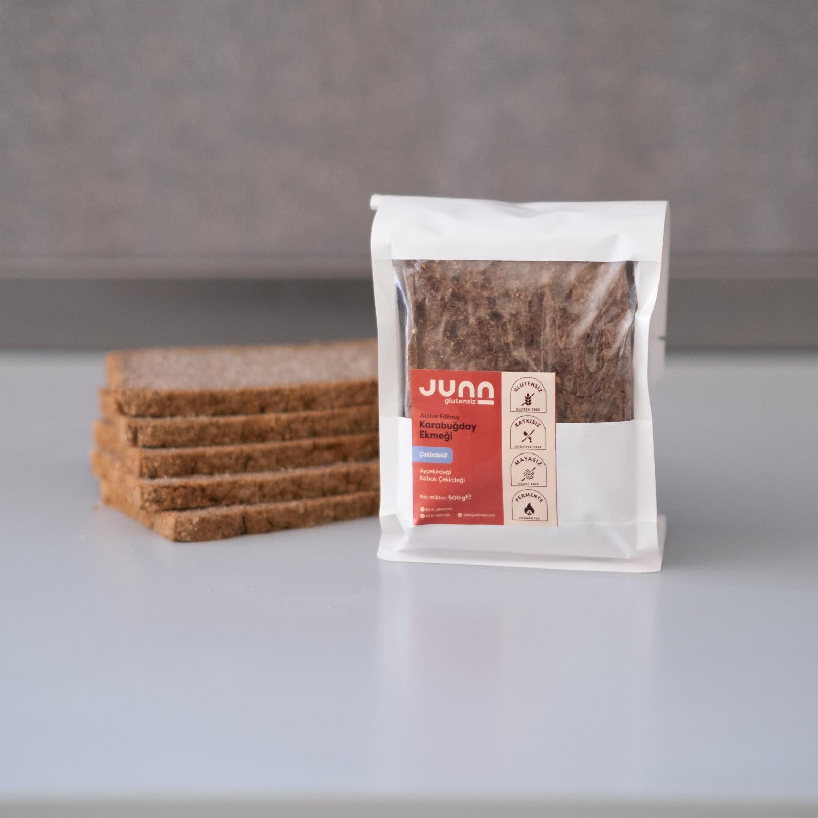 JUNN Glutensiz Aktive Karabuğday Ekmeği Çekirdekli 500 g