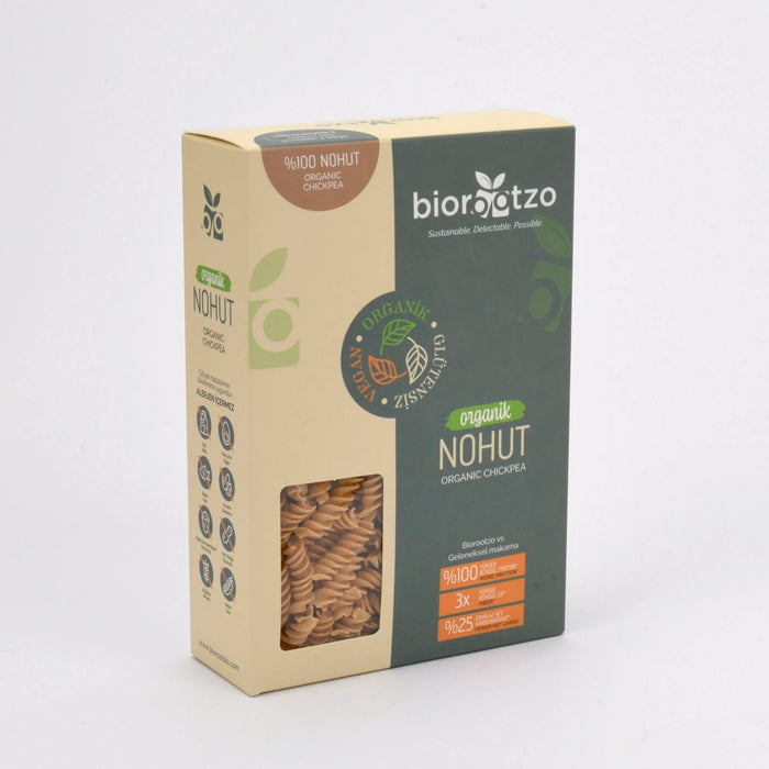 BIOROOTZO Nohut Makarnası Organik Glutensiz ve Vegan 200 g Fusilli Burgu