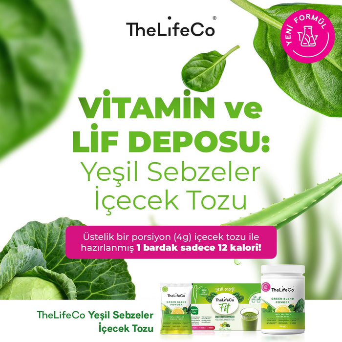 THE LIFECO Yeşil Sebzeler İçecek Tozu Green Blend 120 g