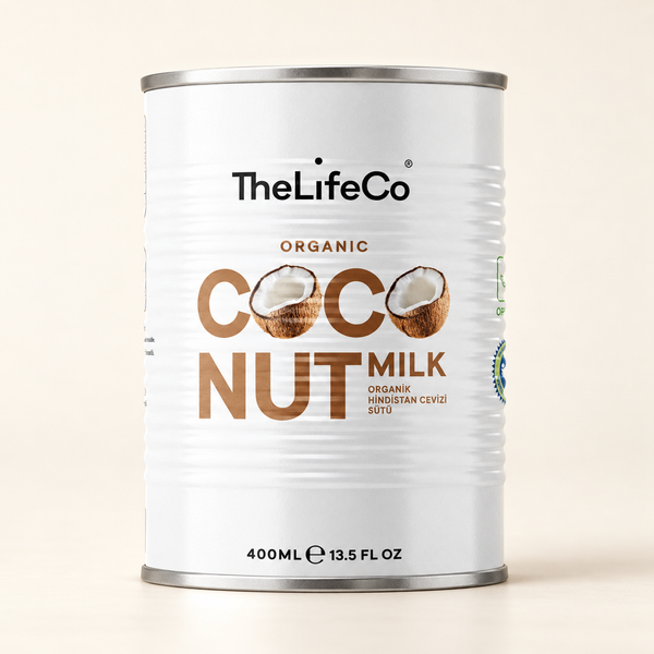 THE LIFECO Organik Hindistan Cevizi Sütü 400 ml/Organic Coconut Milk 400 ml – stüdyo çekimi