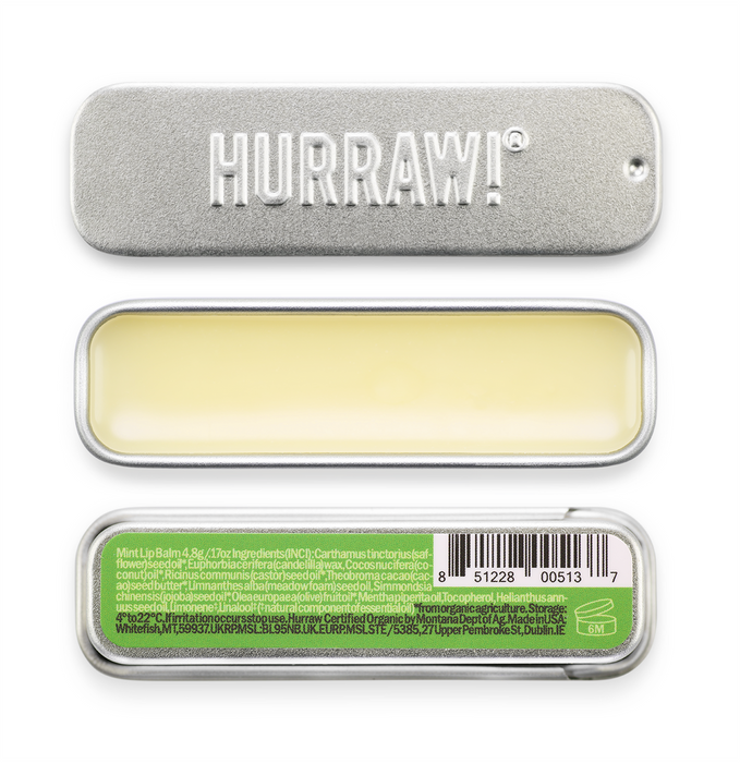 HURRAW Lip Balm Naneli- Sürgü Kapaklı Plastiksiz Ambalaj