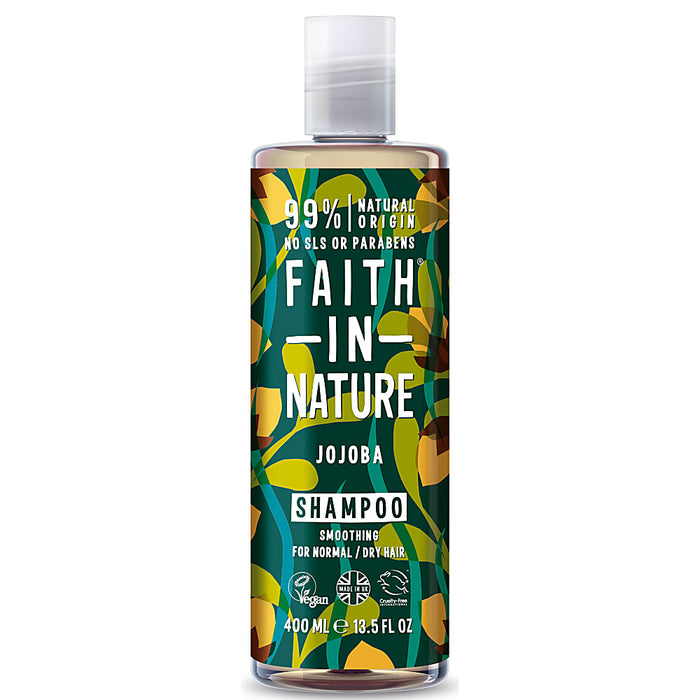 FAITH IN NATURE %99 Doğal İçerikli Pürüzsüzleştirici Şampuan 400 ml Normal-Kuruya Dönük Saçlar İçin Jojoba