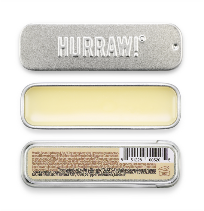 HURRAW Lip Balm Vanilyalı- Sürgü Kapaklı Plastiksiz Ambalaj