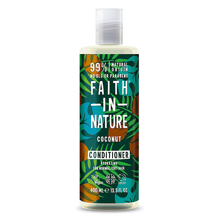 FAITH IN NATURE %99 Doğal İçerikli Nemlendirici Saç Bakım Kremi 400 ml- Normal-Kuruya Dönük Saçlar İçin Hindistan Cevizi