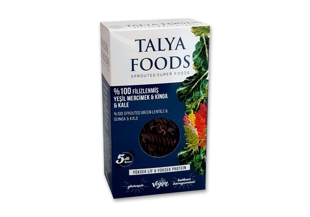 TALYA FOODS Yeşil Mercimek, Kinoa ve Kale Makarna 200 g