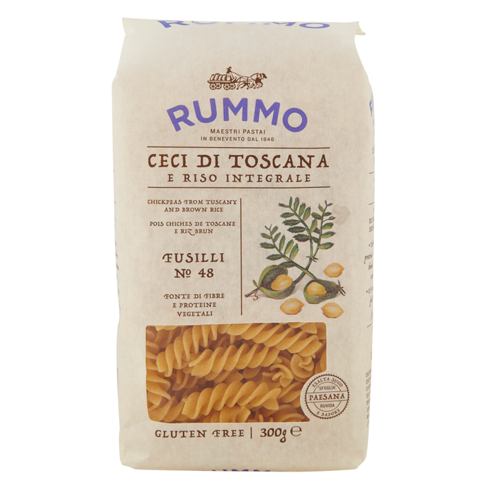 RUMMO Glutensiz Nohut ve Kepekli Pirinçli Fusilli Makarnası 300 g