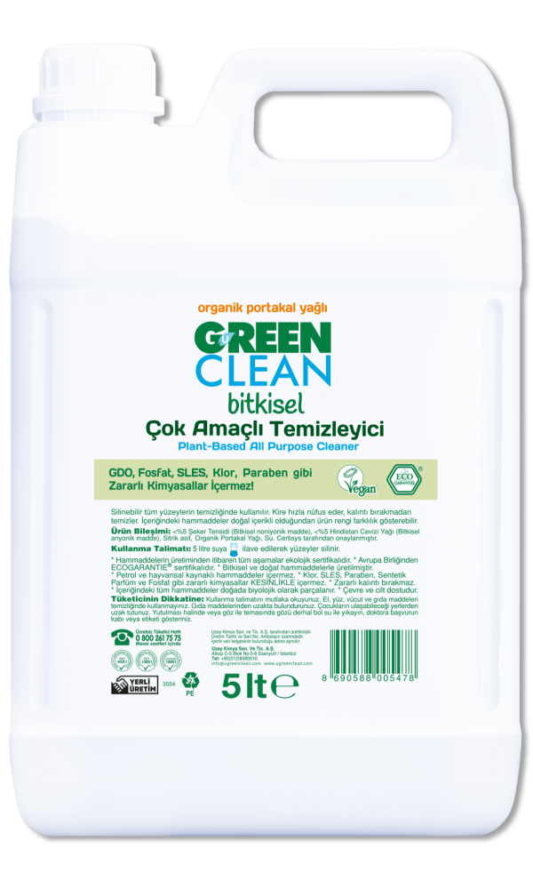 U GREEN CLEAN Çok Amaçlı Temizleyici 5 Litre