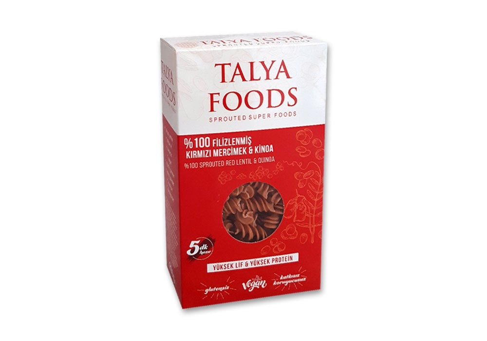 TALYA FOODS Filizlendirilmiş Kırmızı Mercimek ve Kinoa Makarnası 200 g