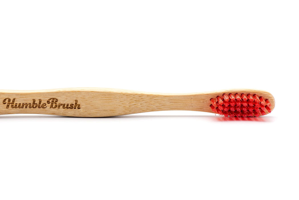 HUMBLE BRUSH Bambu Yetişkin Diş Fırçası Soft-Yumuşak KIRMIZI