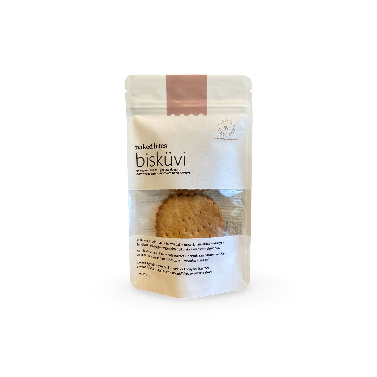 NAKED BITES Çikolata Dolgulu Bisküvi 50 g