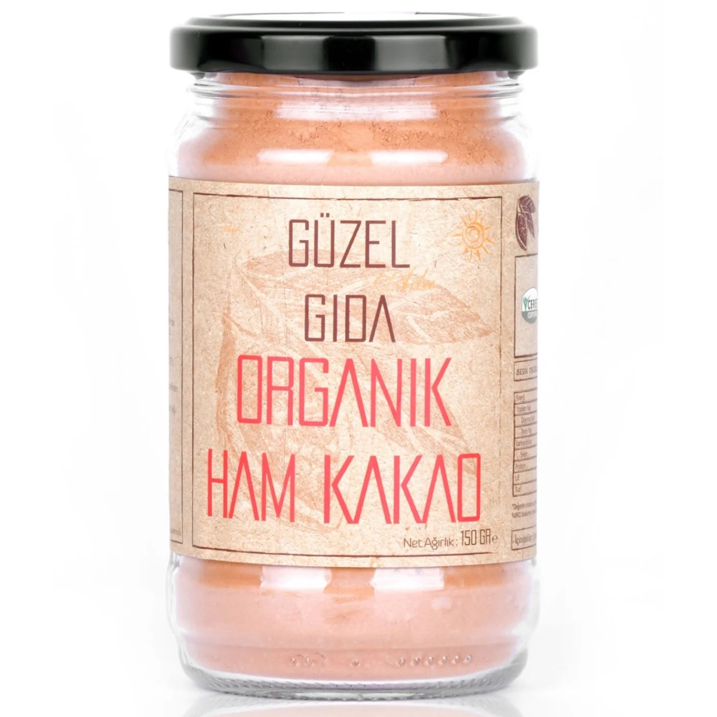 GÜZEL GIDA Organik Ham Kakao Tozu 150 g