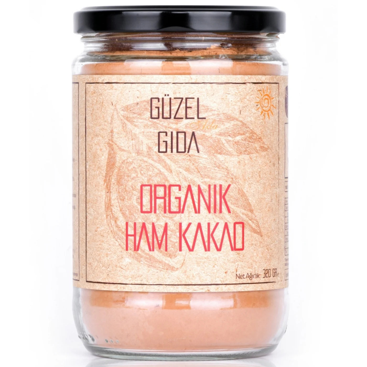 GÜZEL GIDA Organik Ham Kakao Tozu 320 g Aile Boyu