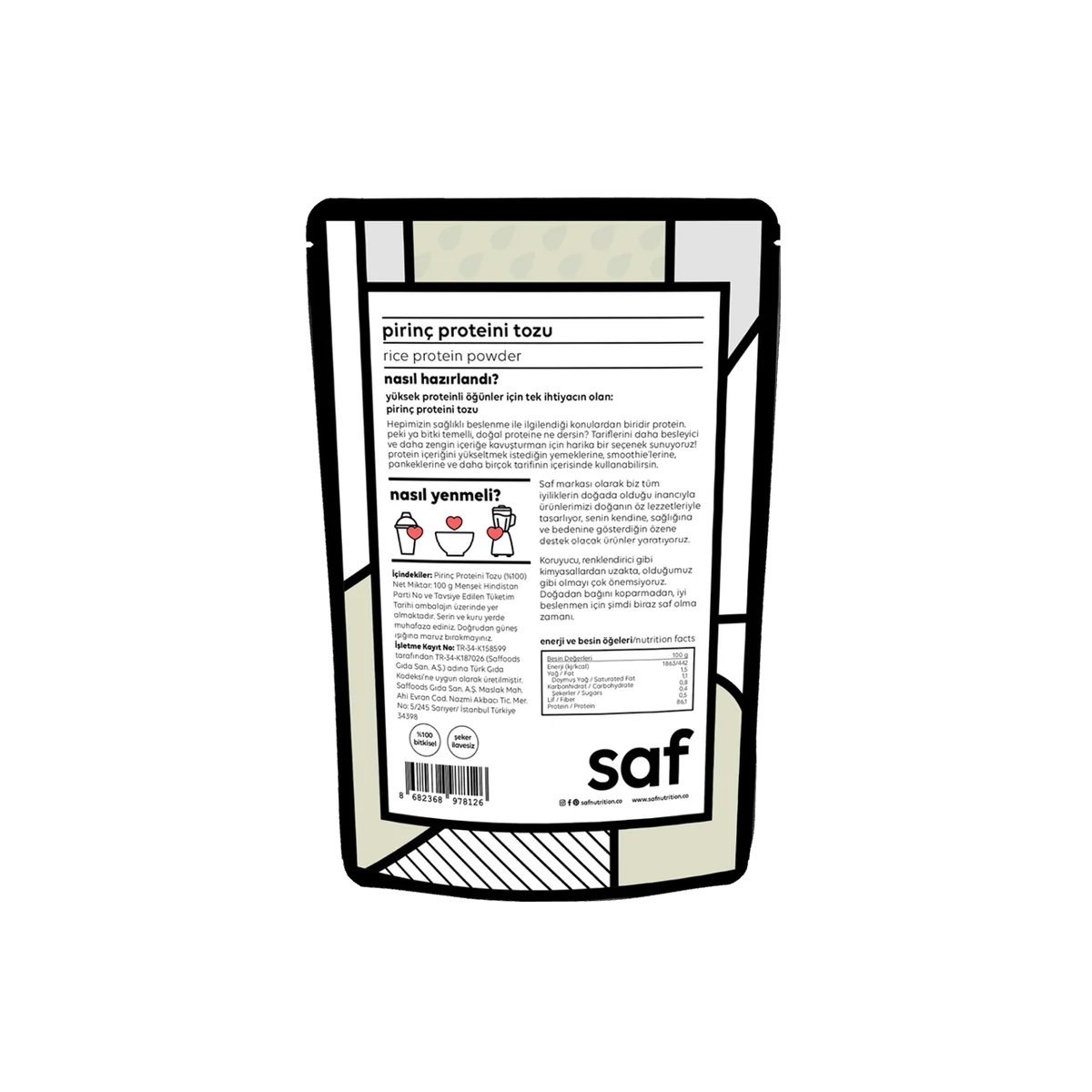 SAF Pirinç Proteini Tozu 100 g