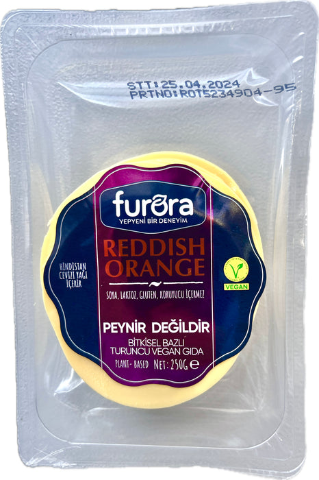 FURORA Reddish Orange Cheddar Aromalı Vegan Gıda 250 g Dilimli