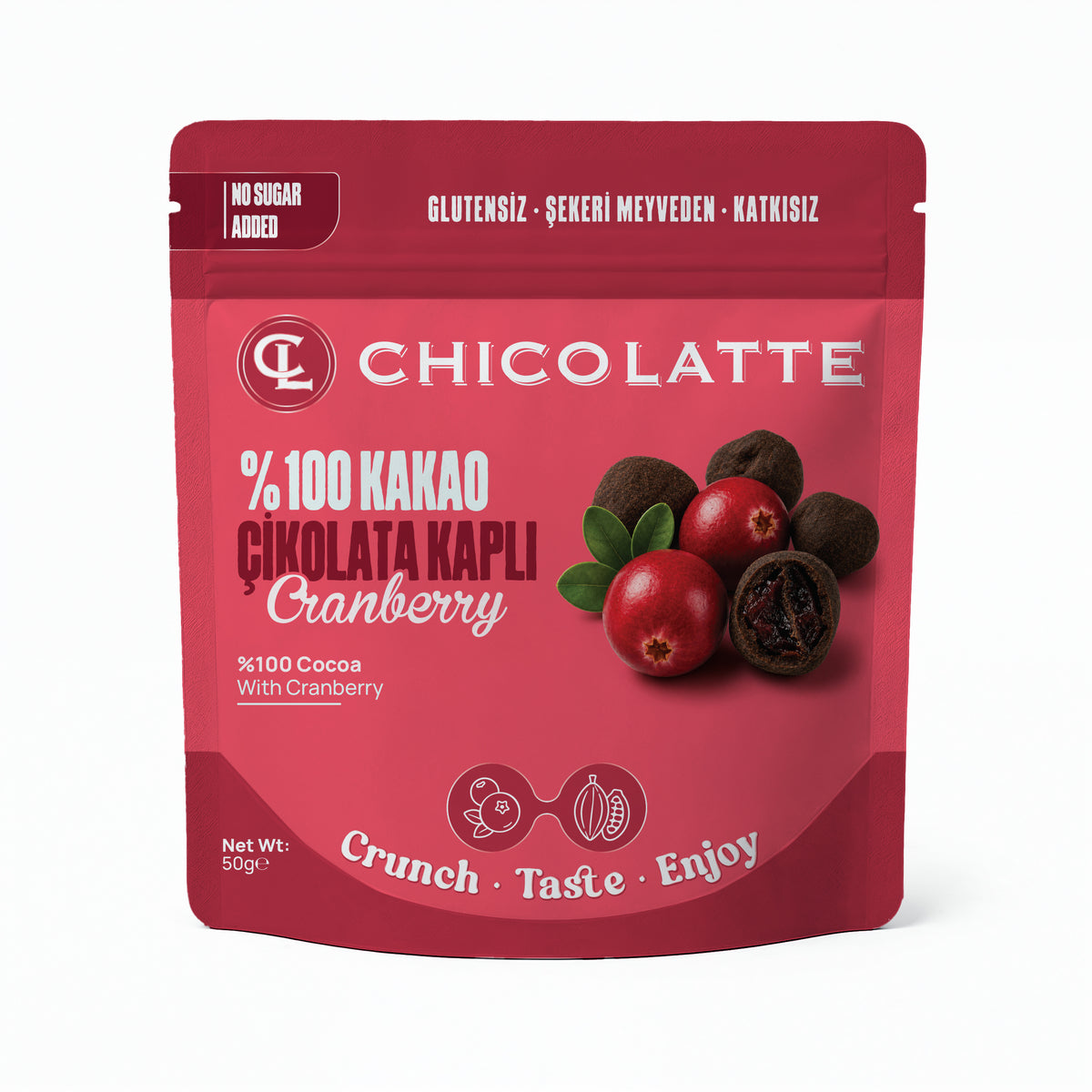 CHICOLATTE Bitter Çikolata Kaplı Cranberry 50 g