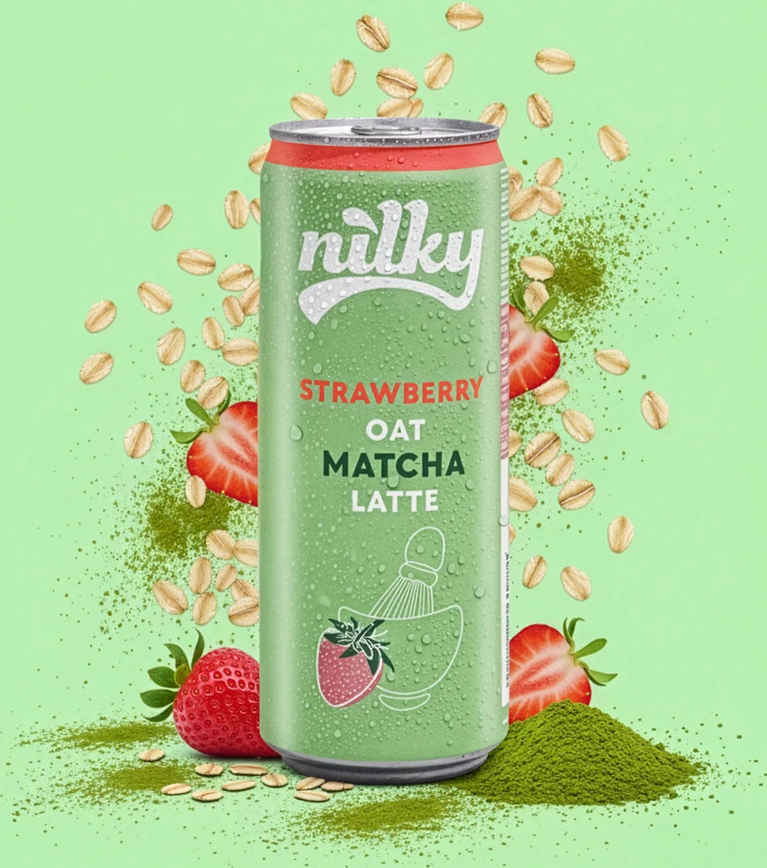 NILKY Yulaf Sütlü Çilekli Matcha Latte