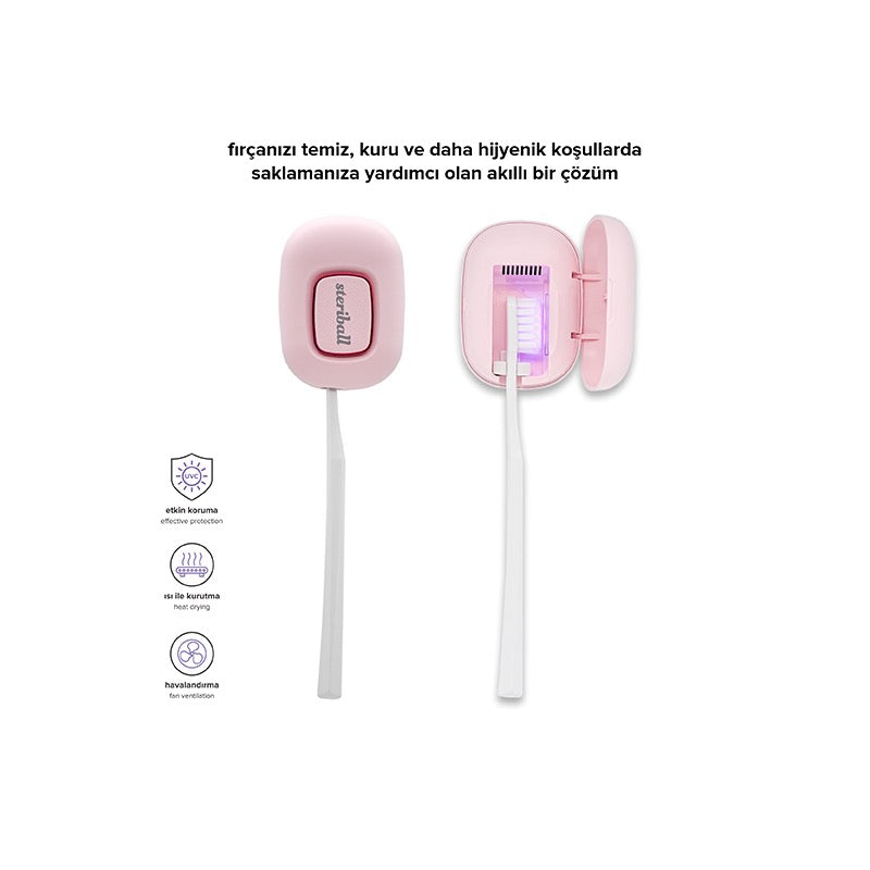 STERIBALL Diş Fırçaları için Akıllı Koruma Cihazı - Pembe