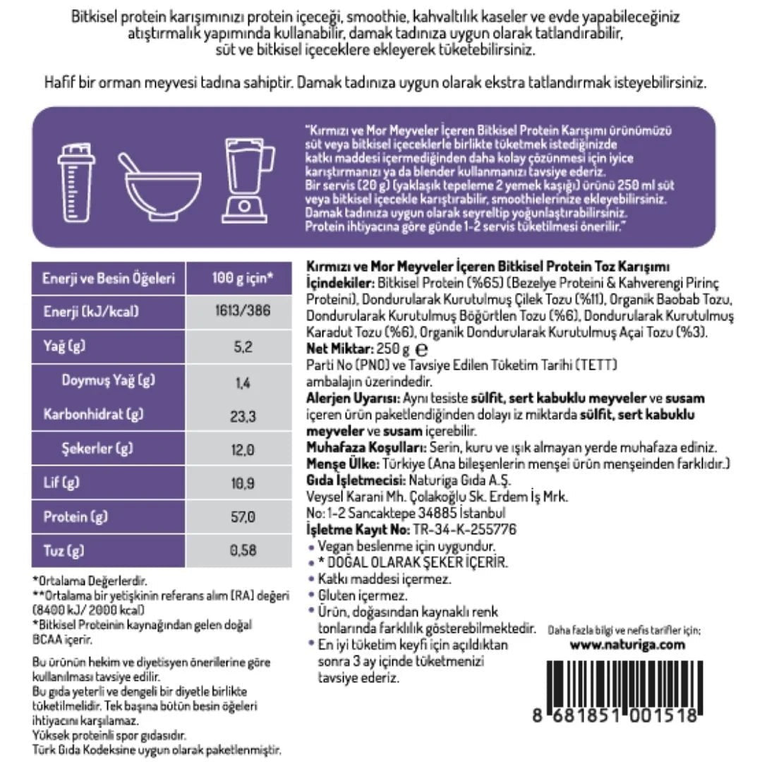 NATURIGA Berry Protein Karışımı(Berry Protein) 250 g