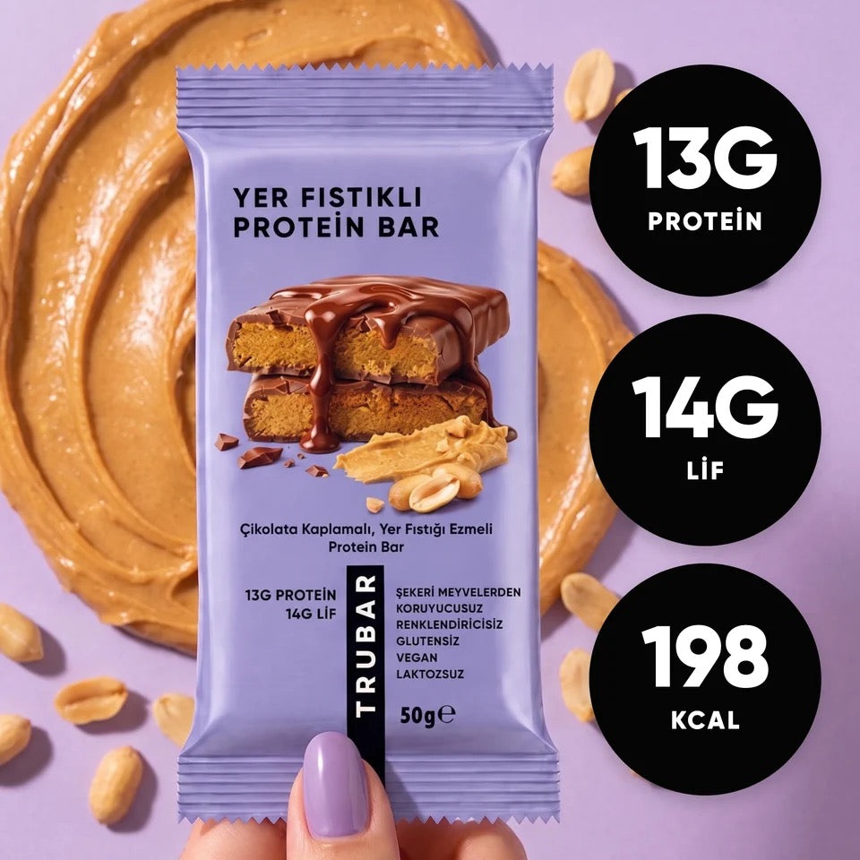 TRUBAR Yer Fıstıklı Protein Bar 50 g