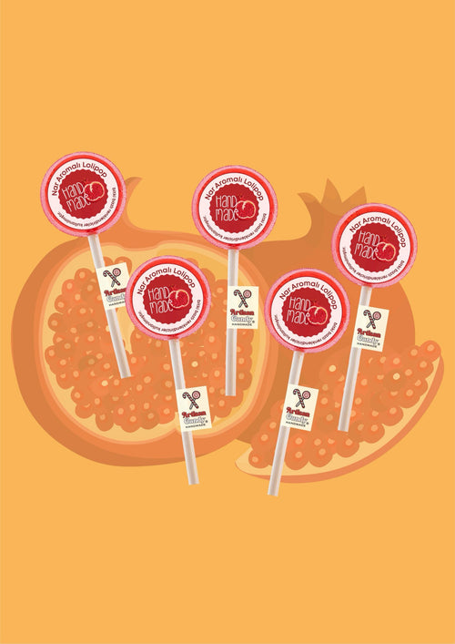 ARTISAN CANDY El Yapımı Meyve Aromalı Kristal Lolipop NAR 16 g (1 adet)