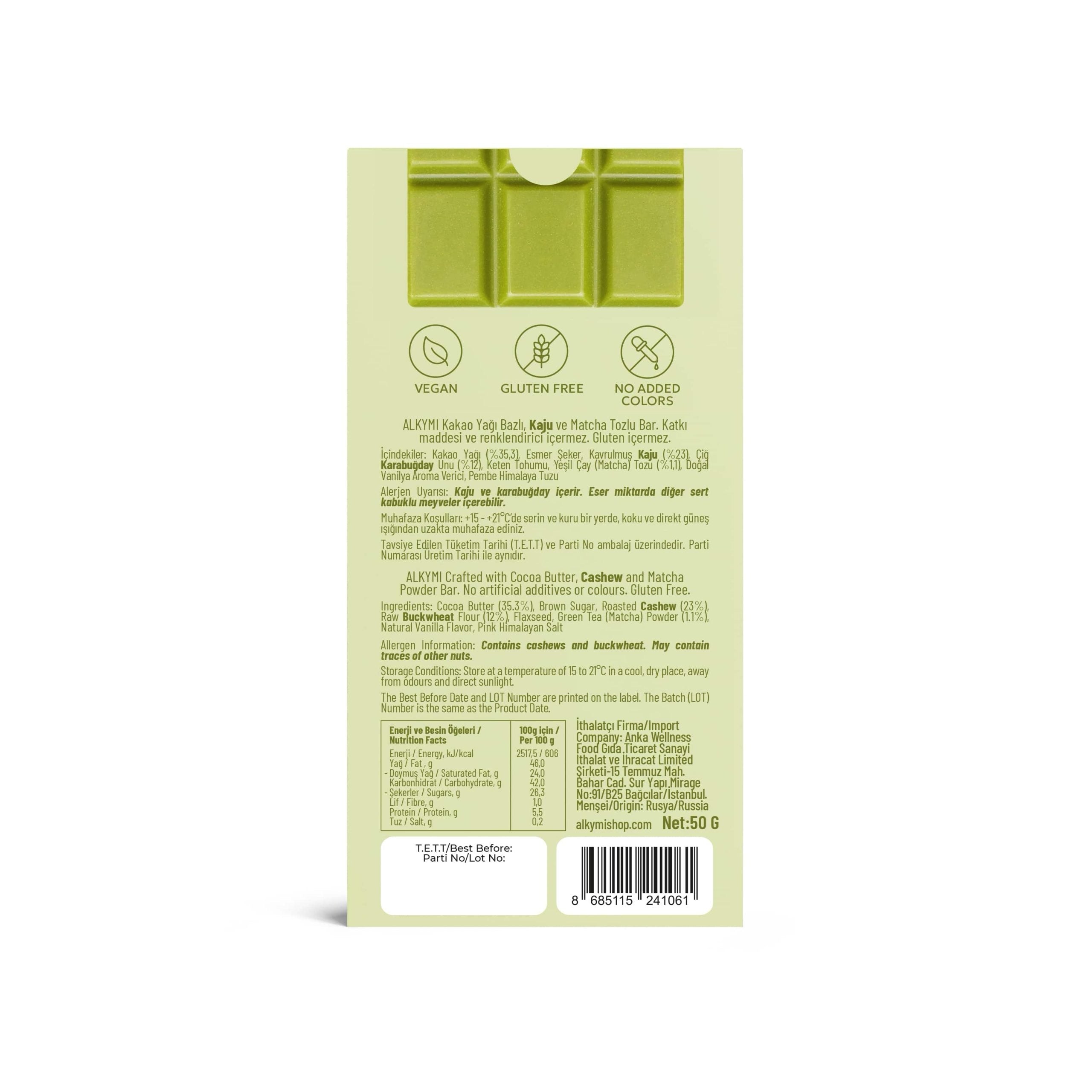 ALKYMI Matcha Chocobar 50 g