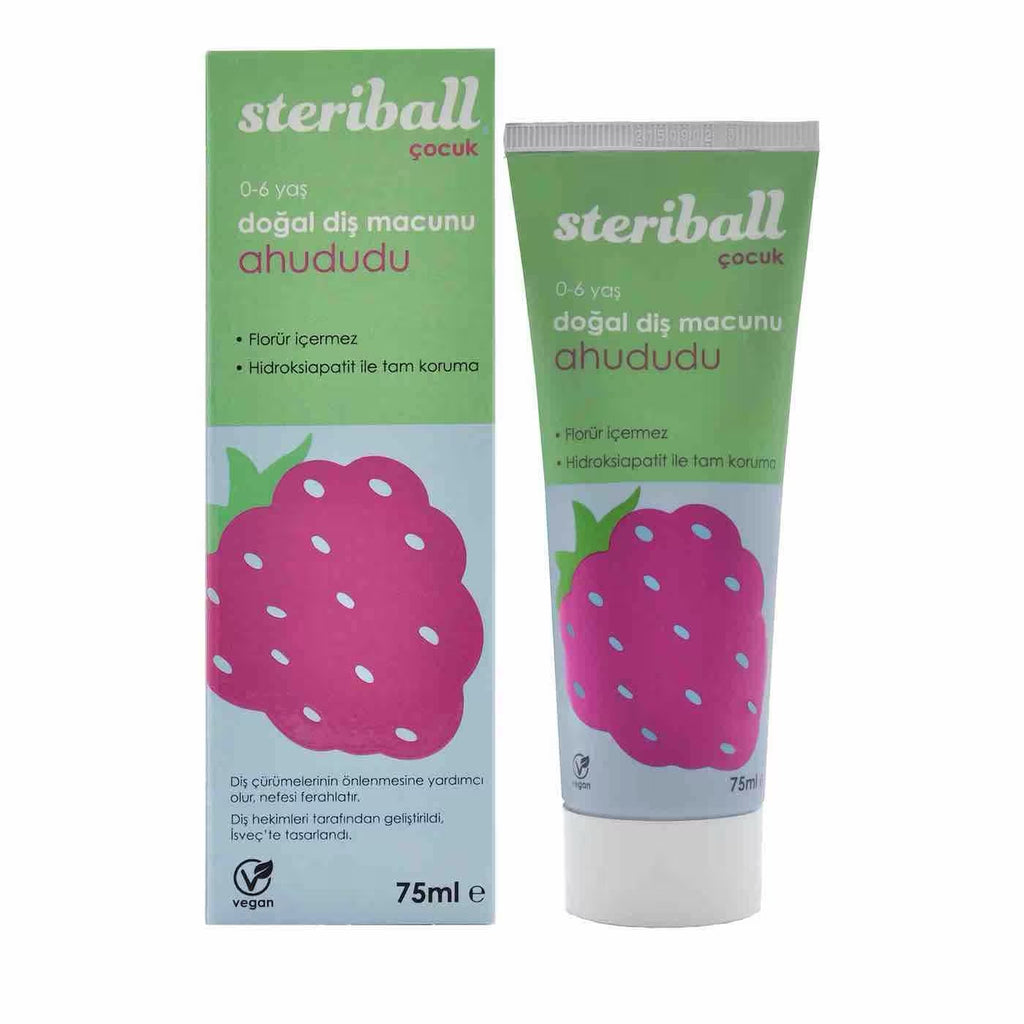 STERIBALL Çocuk Doğal Diş Macunu Ahududu 75 ml