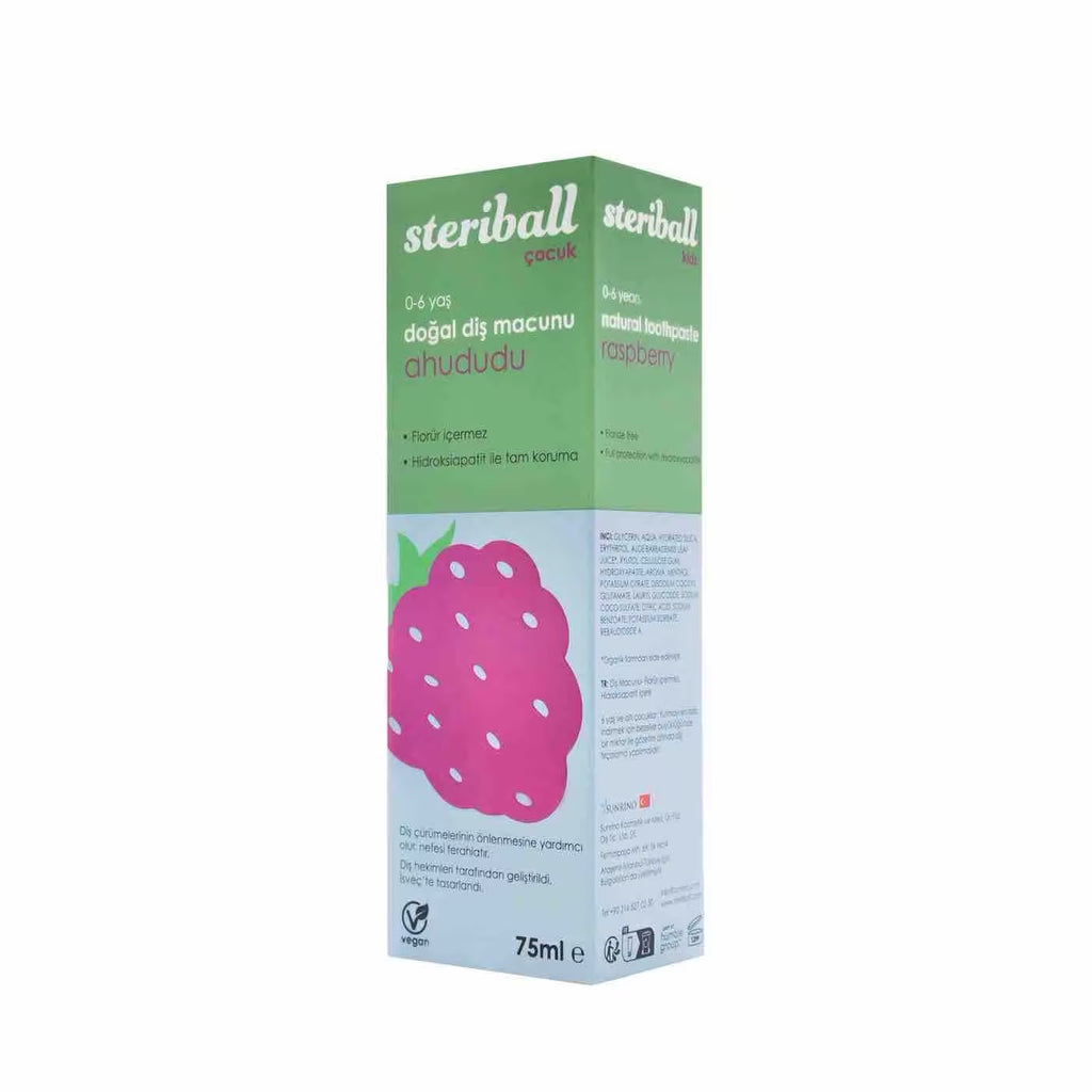 STERIBALL Çocuk Doğal Diş Macunu Ahududu 75 ml