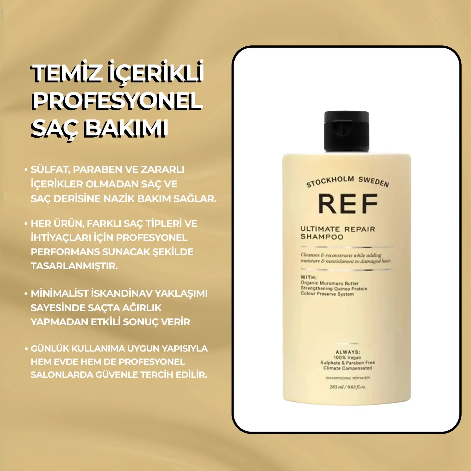 REF Ultimate Repair Hasarlı Saçlar İçin Onarıcı ve Besleyici Şampuan 285 ml