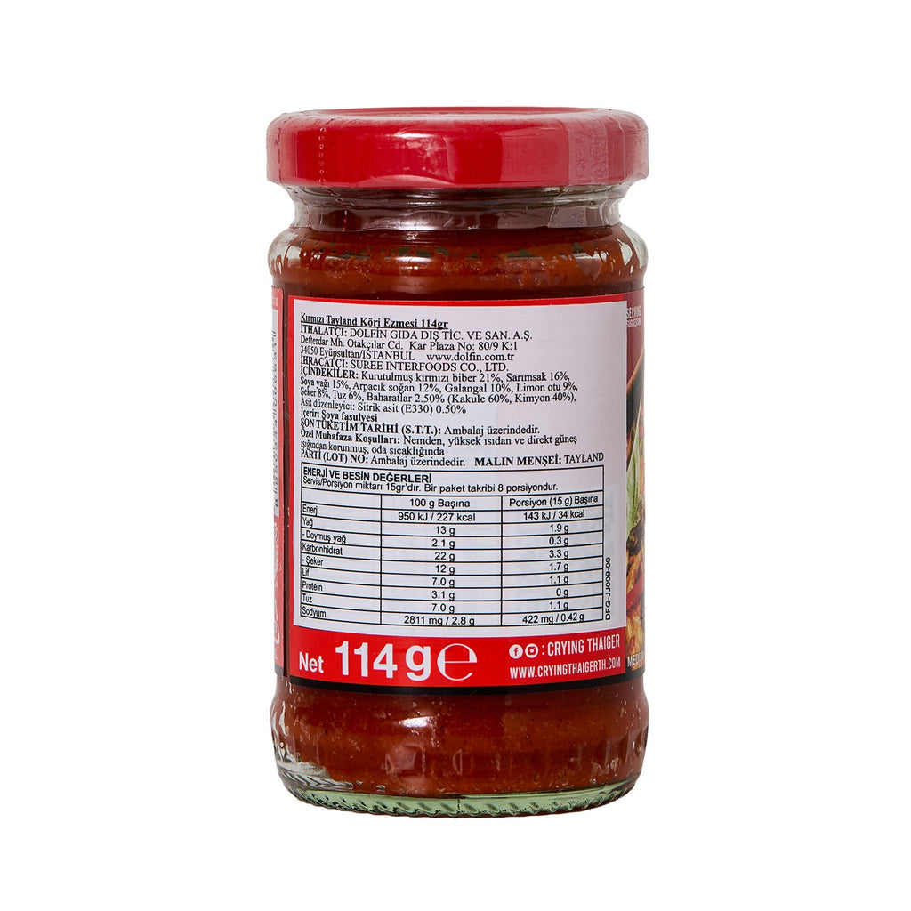 CRYING THAIGER Thai Red Curry Paste (Kırmızı Köri Ezmesi) 114 g