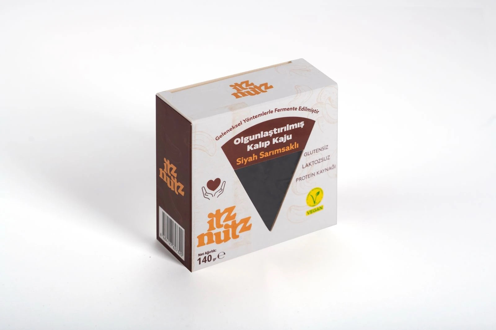 ITZ NUTZ Siyah Sarımsaklı Olgunlaştırılmış Kalıp Kaju 140 g (Peynir gibi)