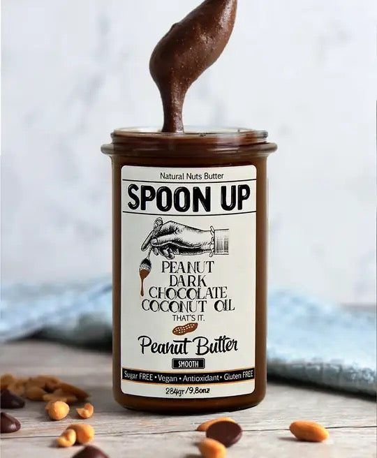 SPOONUP NUTS Şekersiz Vegan Bitter Çikolatalı Fıstık Ezmesi 284 g Smooth