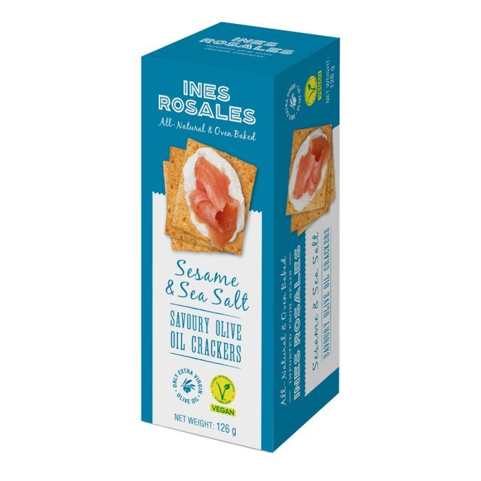 INES ROSALES Susamlı ve Deniz Tuzlu Vegan Kraker 126 g