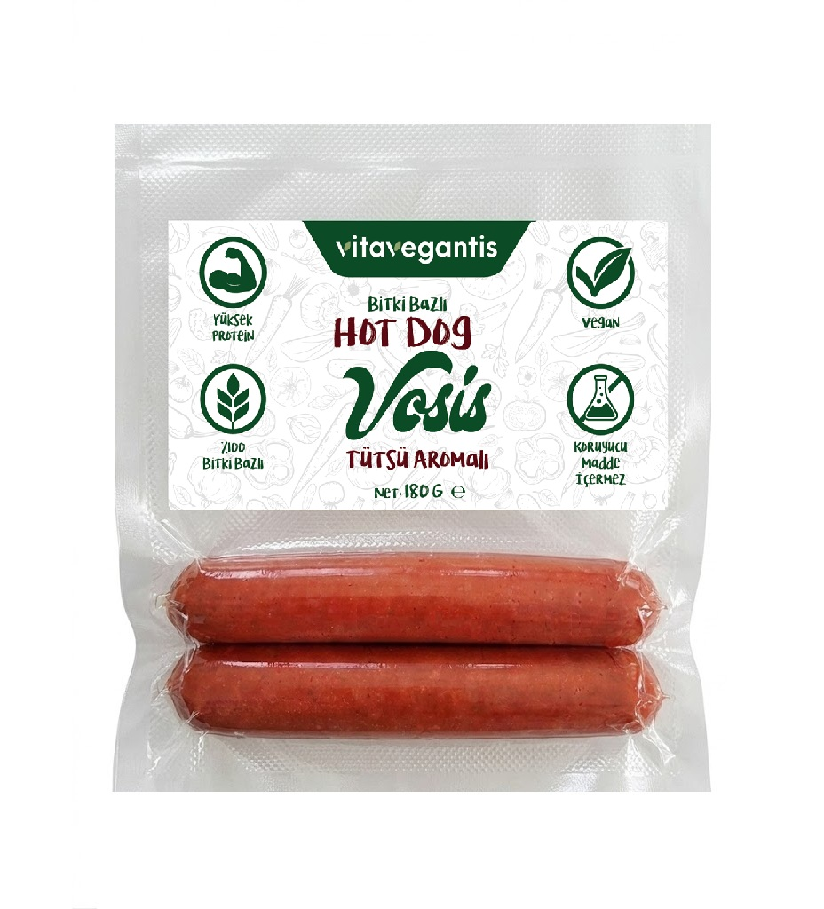 VITA VEGANTIS Bitki Bazlı Hot Dog Sosis Tütsü Aromalı 180 g