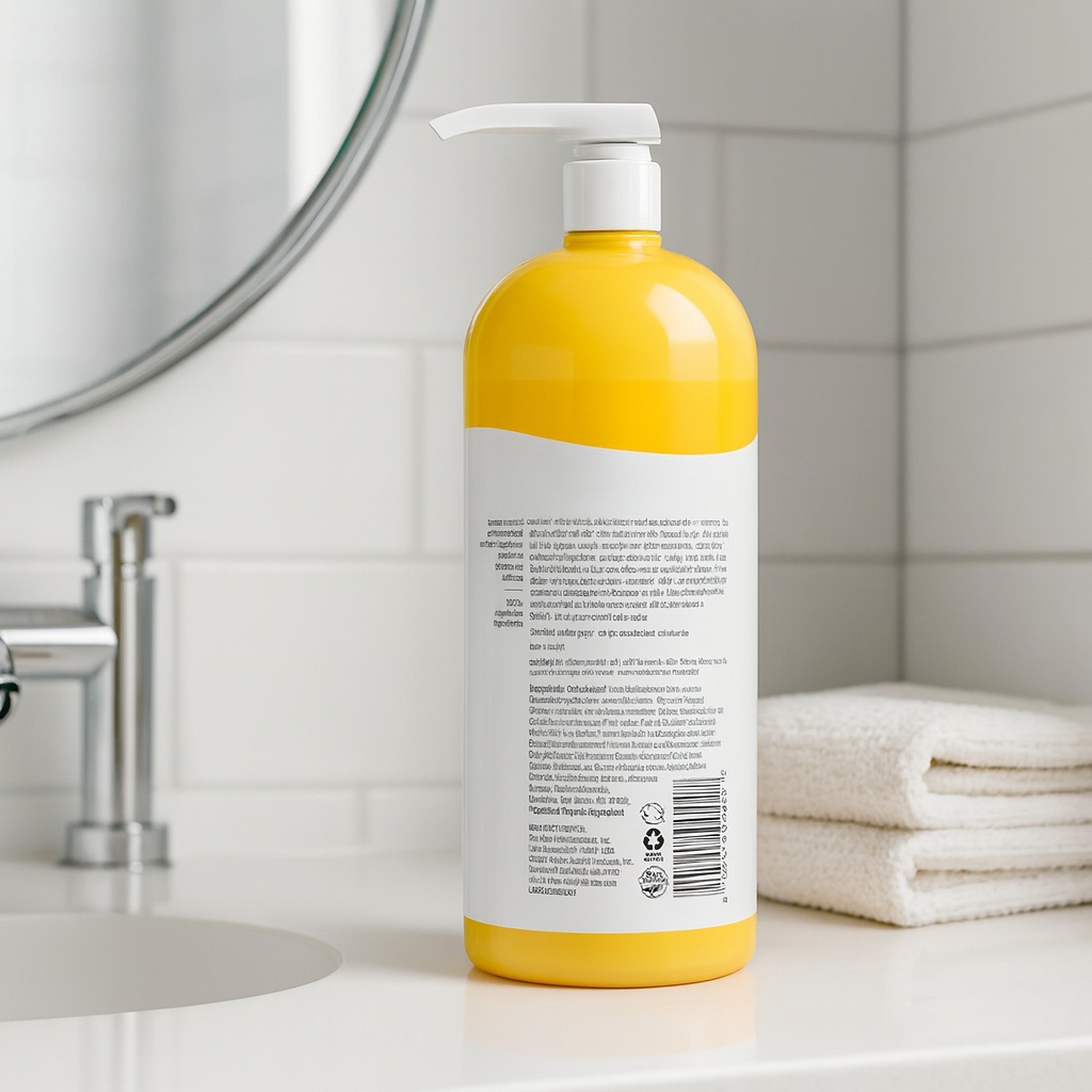 Alba Botanica Hawaiian Detox duş jeli şişesinin arka etiketi