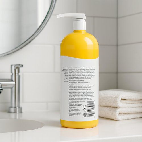 Alba Botanica Hawaiian Detox duş jeli şişesinin arka etiketi