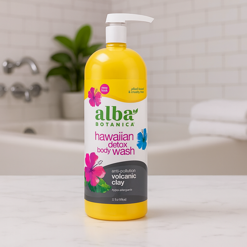 Alba Botanica Hawaiian Detox duş jelinin pompalı şişesi
