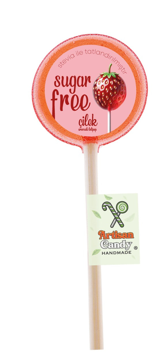 ARTISAN CANDY El Yapımı Meyve Aromalı Kristal Lolipop ÇİLEK 16 g (1 adet)