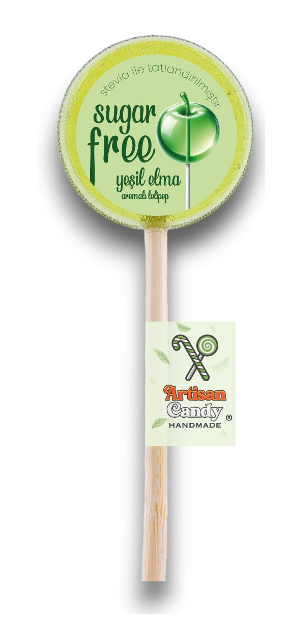 ARTISAN CANDY El Yapımı Meyve Aromalı Kristal Lolipop YEŞİL ELMA 16 g (1 adet)
