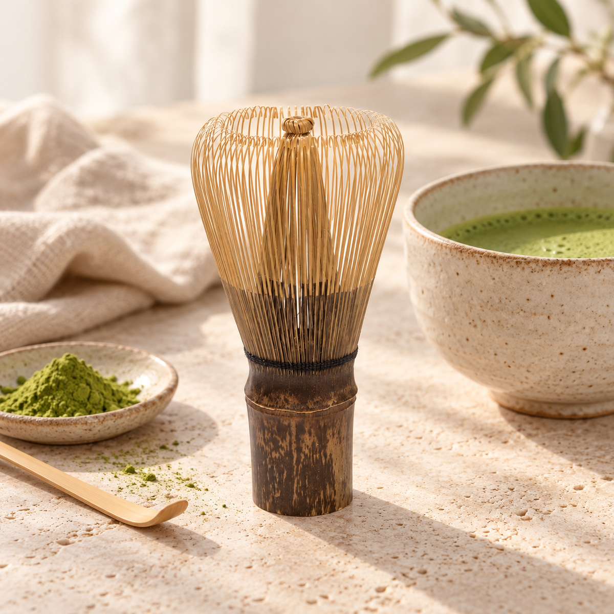 Dark Bamboo Whisk (Chasen) – sunum önerisi