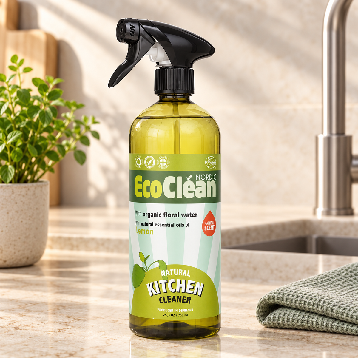 ECO CLEAN NORDIC Mutfak Temizleyici 750 ml Limon – sunum önerisi