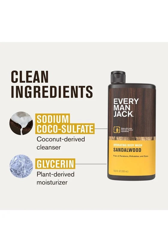 EVERY MAN JACK Sandalwood Nemlendirici Duş Jeli 500 ml