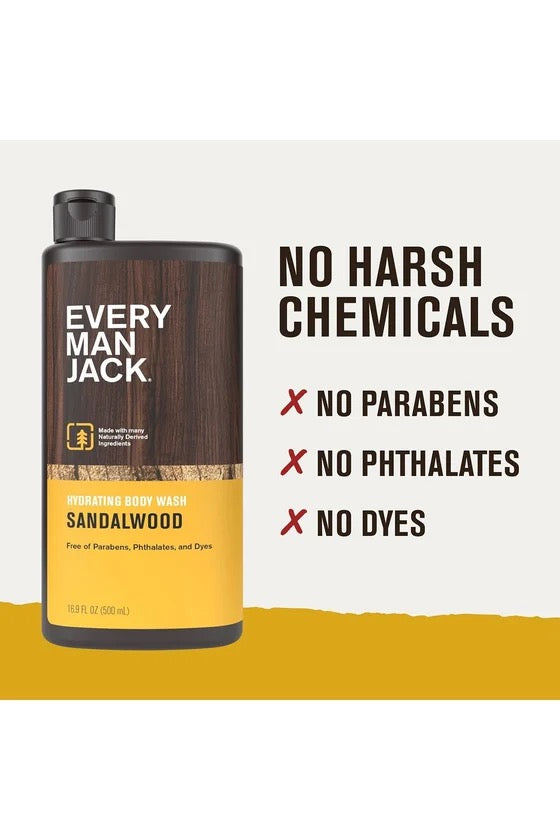 EVERY MAN JACK Sandalwood Nemlendirici Duş Jeli 500 ml