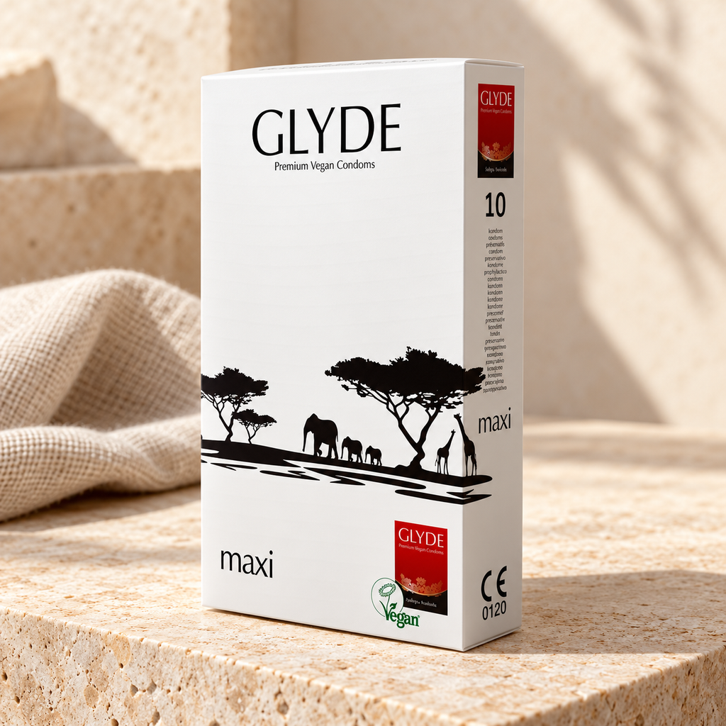 GLYDE Vegan Prezervatif Maxi – sunum önerisi