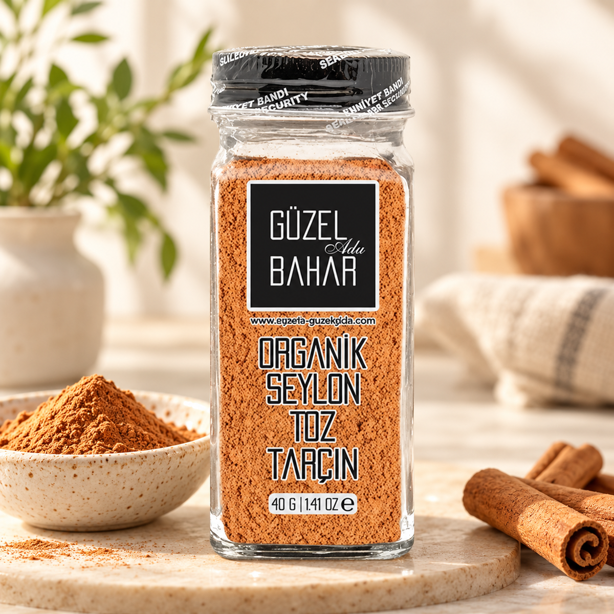 GÜZEL BAHAR Organik Seylan Toz Tarçın 40 g – sunum önerisi