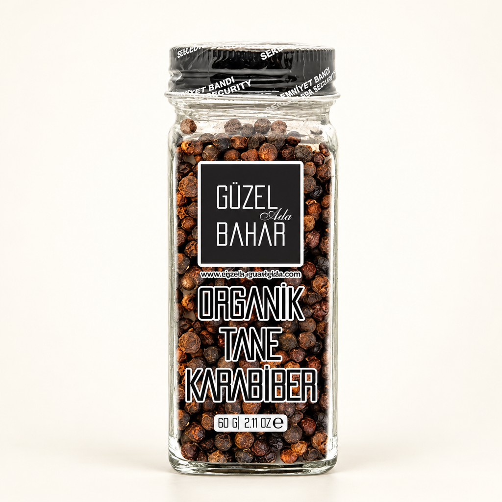 GÜZEL BAHAR Organik Tane Karabiber 60 g – stüdyo çekimi