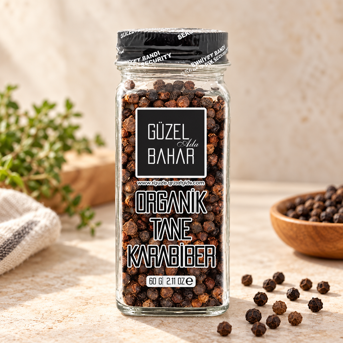 GÜZEL BAHAR Organik Tane Karabiber 60 g – sunum önerisi