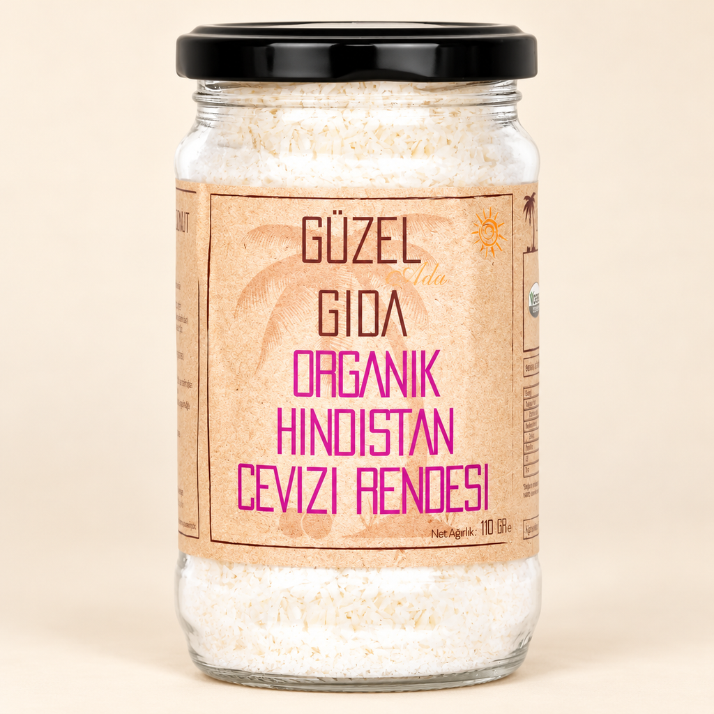 GÜZEL GIDA Organik Hindistan Cevizi Rendesi 110 g – stüdyo çekimi