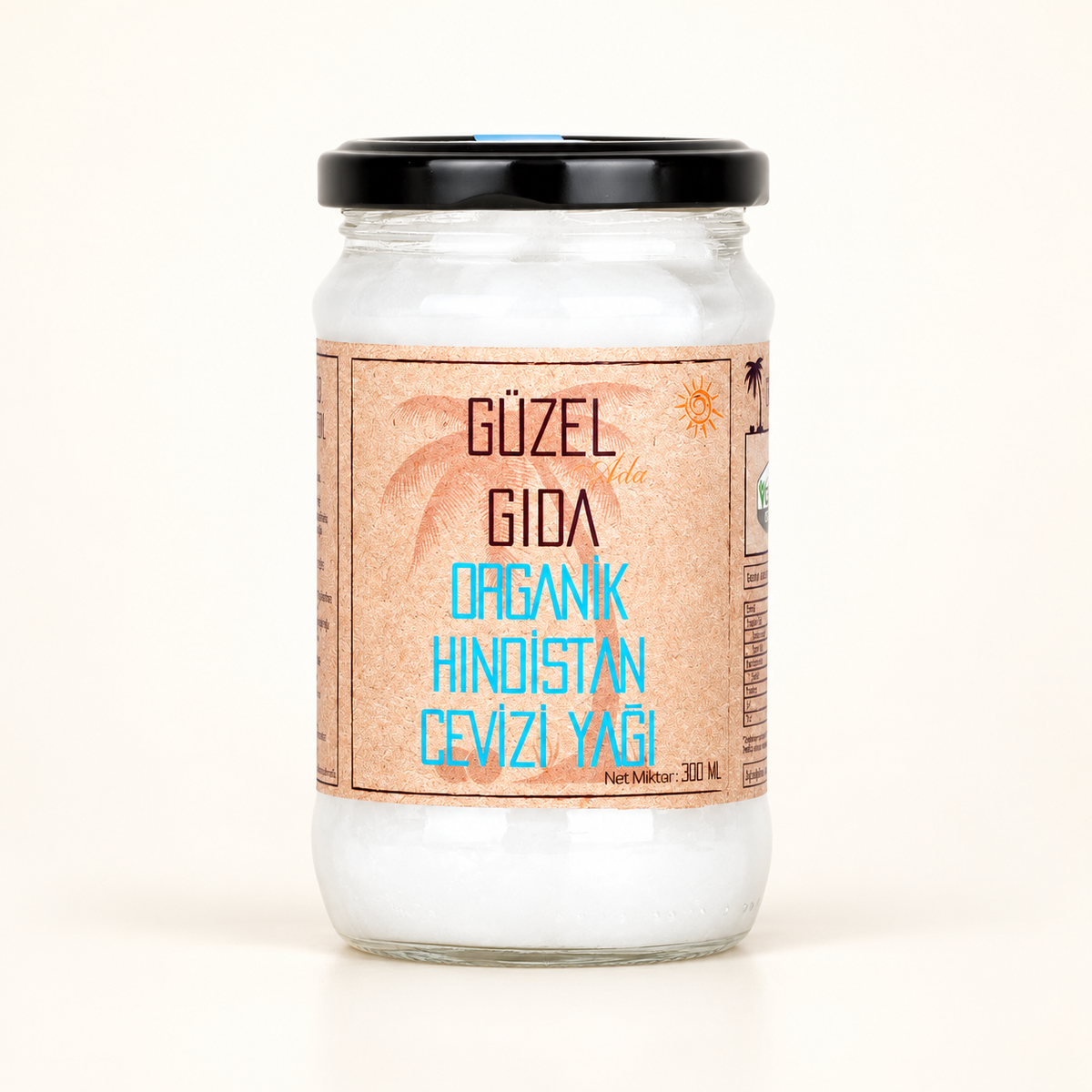 GÜZEL GIDA Organik Hindistan Cevizi Yağı 300 ml – stüdyo çekimi