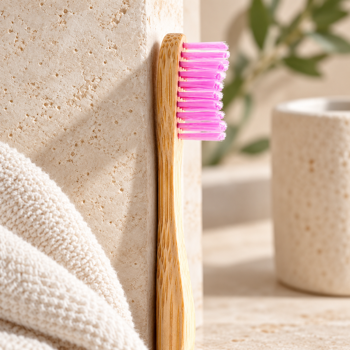 HUMBLE BRUSH Bambu Yetişkin Diş Fırçası Medium-Orta Sert LİLA – sunum önerisi