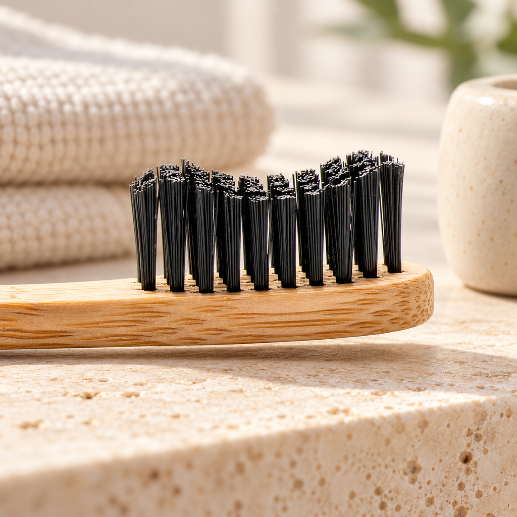 HUMBLE BRUSH Bambu Yetişkin Diş Fırçası Soft-Yumuşak SİYAH – sunum önerisi